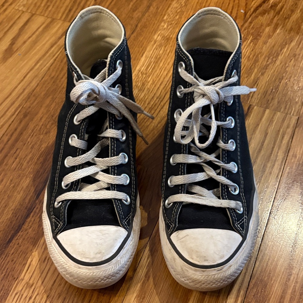 Converse black  High-Top Sneakers with White Laces